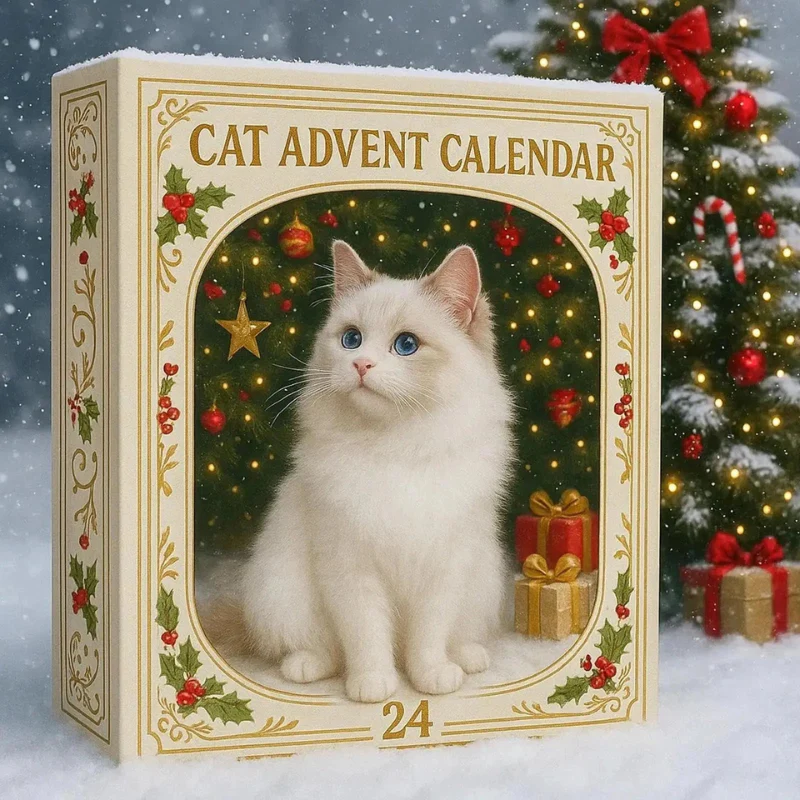 Calendrier chat forme sapin Noël - Image 4