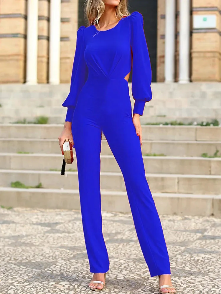 Celine - Combinaison Femme Sophistiquée à Manches Élégantes et Dos Ouvert - Image 2