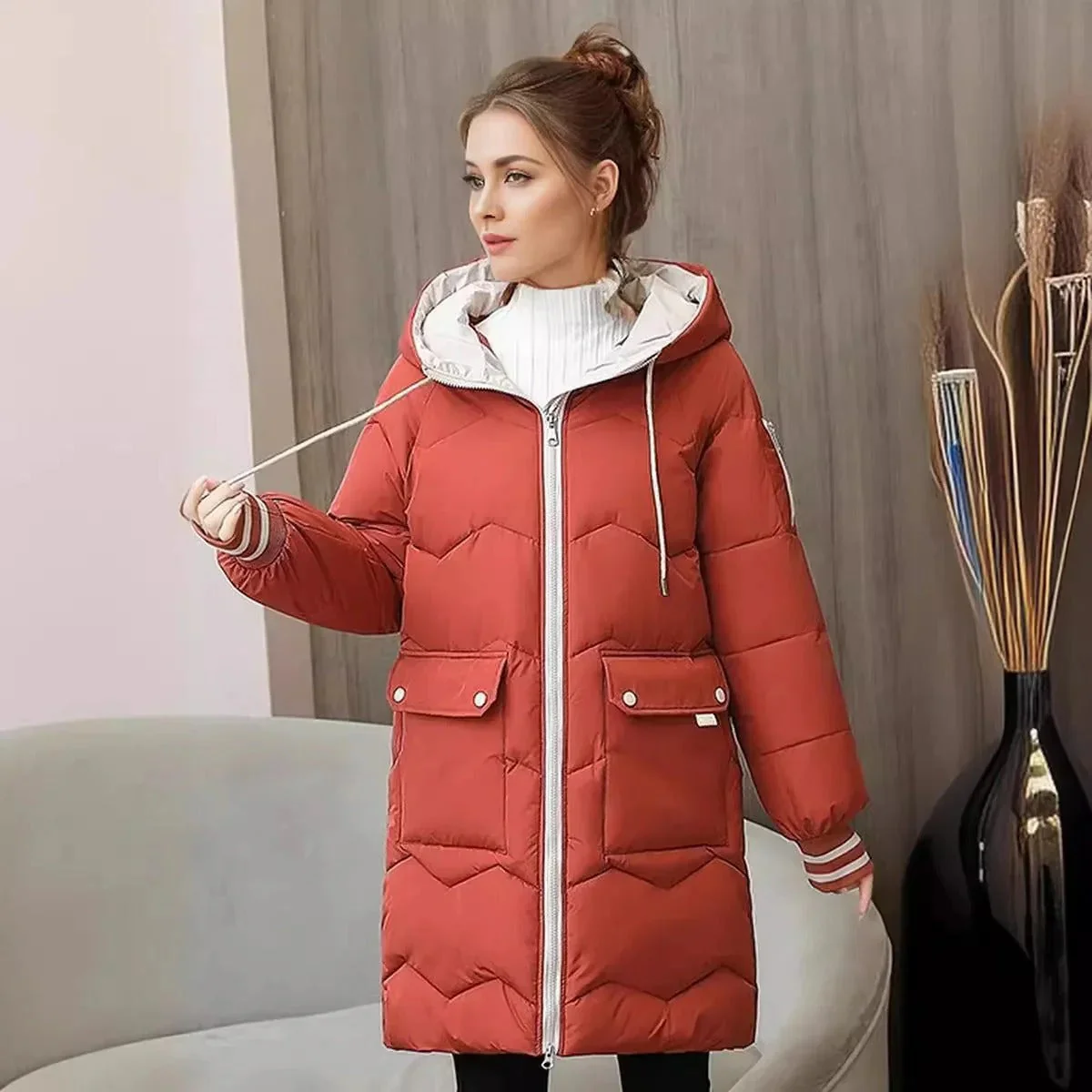 Veste à capuche chaude pour femmes, confortable et stylée - Image 7