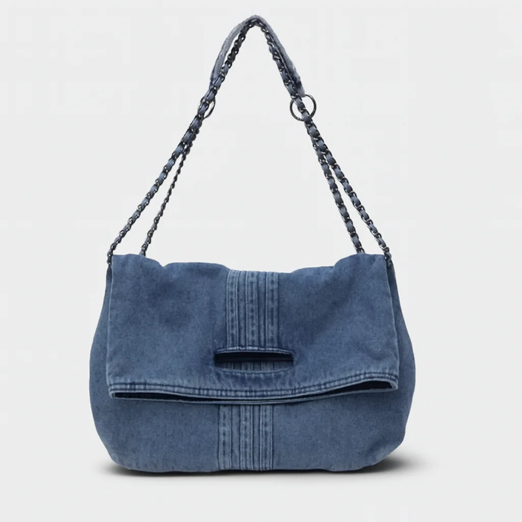 Sac à bandoulière avec chaîne élégante et intérieur spacieux