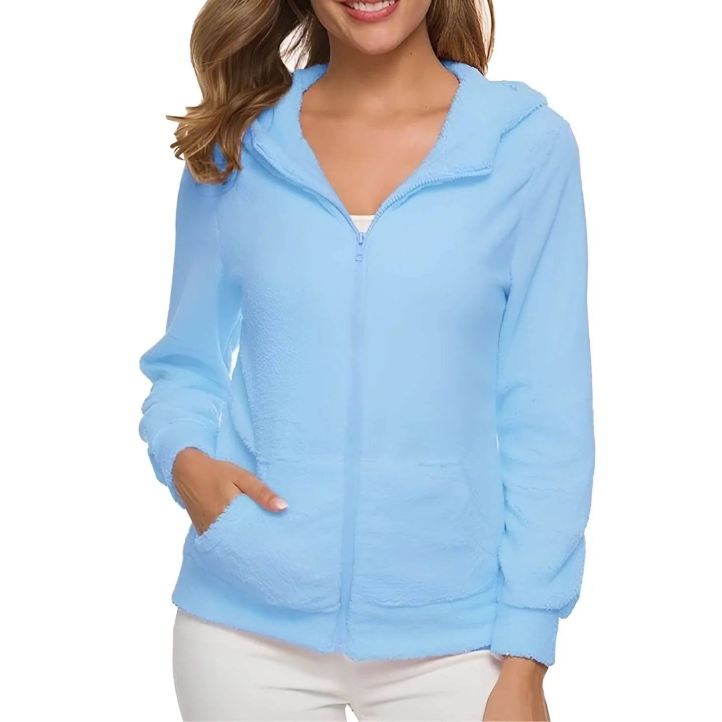 Pull polaire femme zippé avec poches pratiques - Image 5