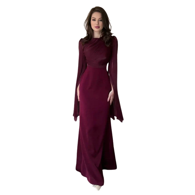 Robe maxi à manches longues avec encolure ronde - Image 6