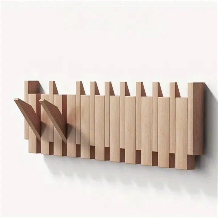 Support mural crochets pliables cachés style piano - Image 2