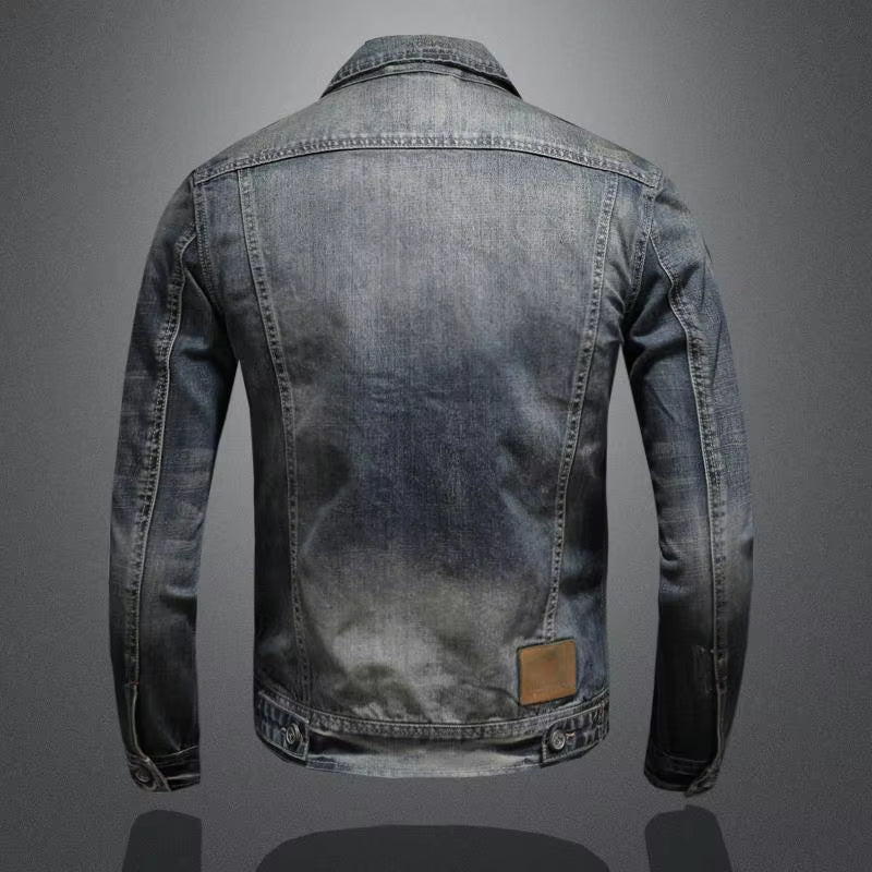 Veste en denim à manches longues avec fermeture éclair et boutons - Image 3