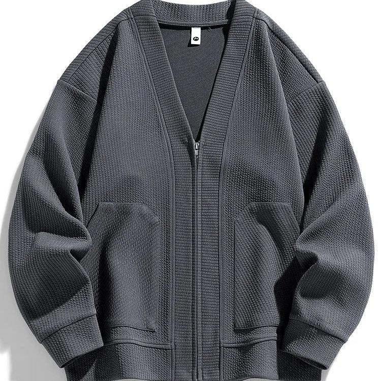 Cardigan homme zippé manches longues - Image 2