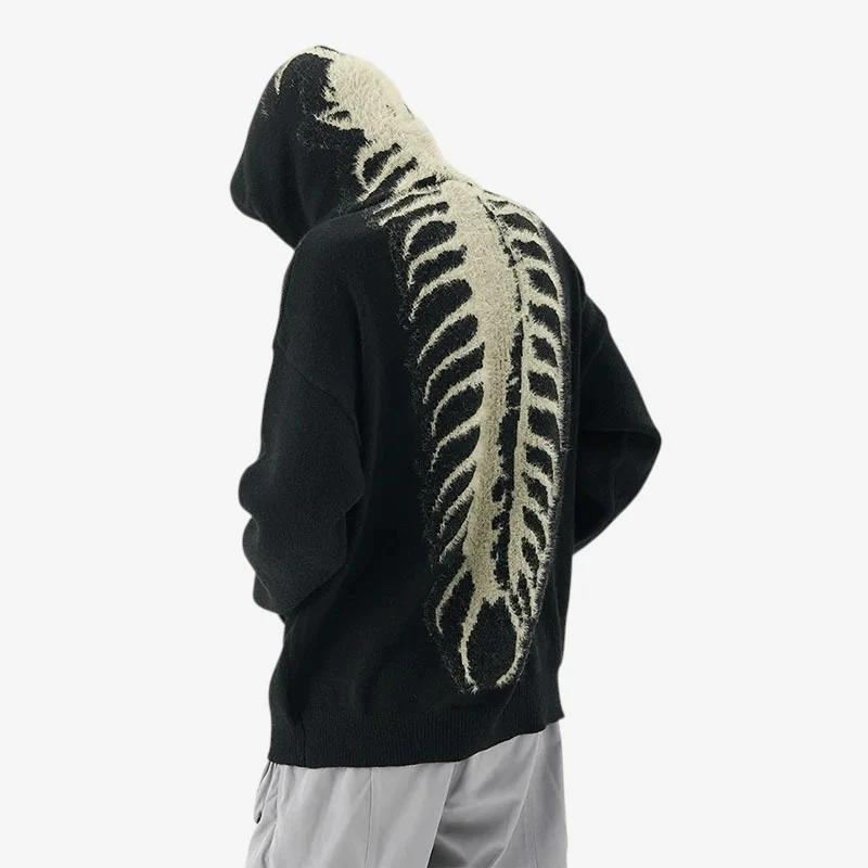 Heren oversized hoodie met schedelprint