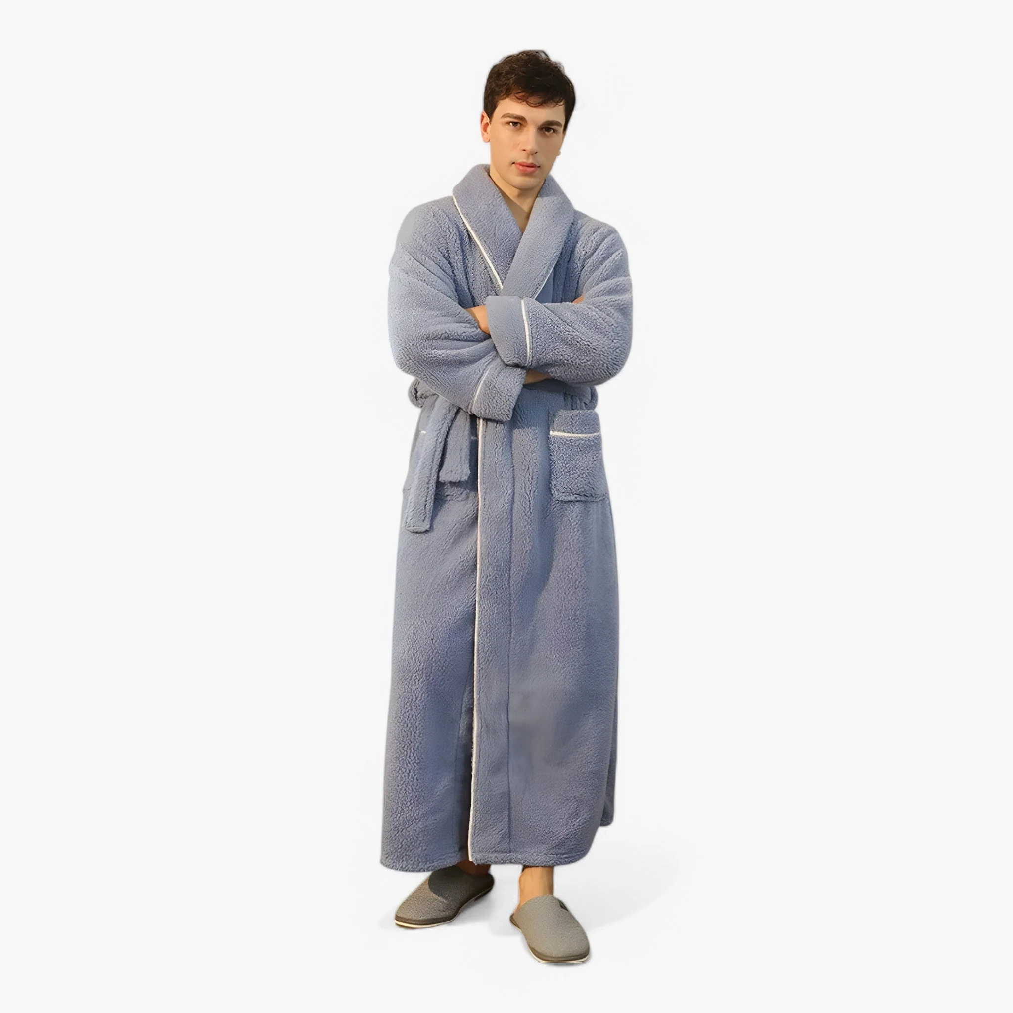 Peignoir de bain long portefeuille unisexe avec ceinture & poches - Image 14