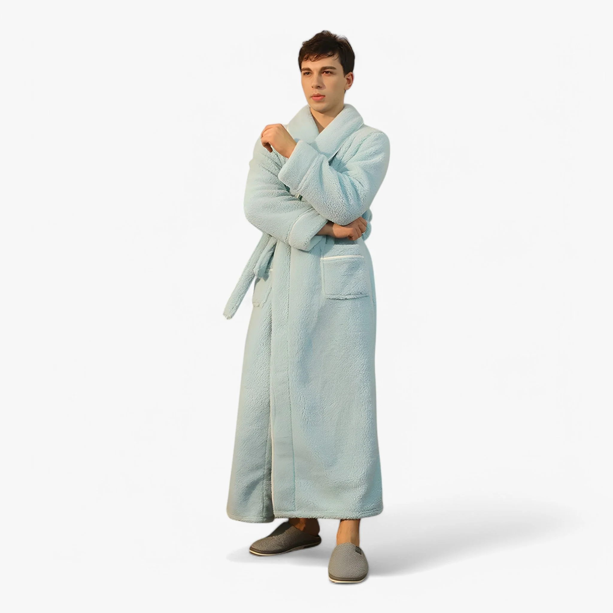Peignoir de bain long portefeuille unisexe avec ceinture & poches - Image 18