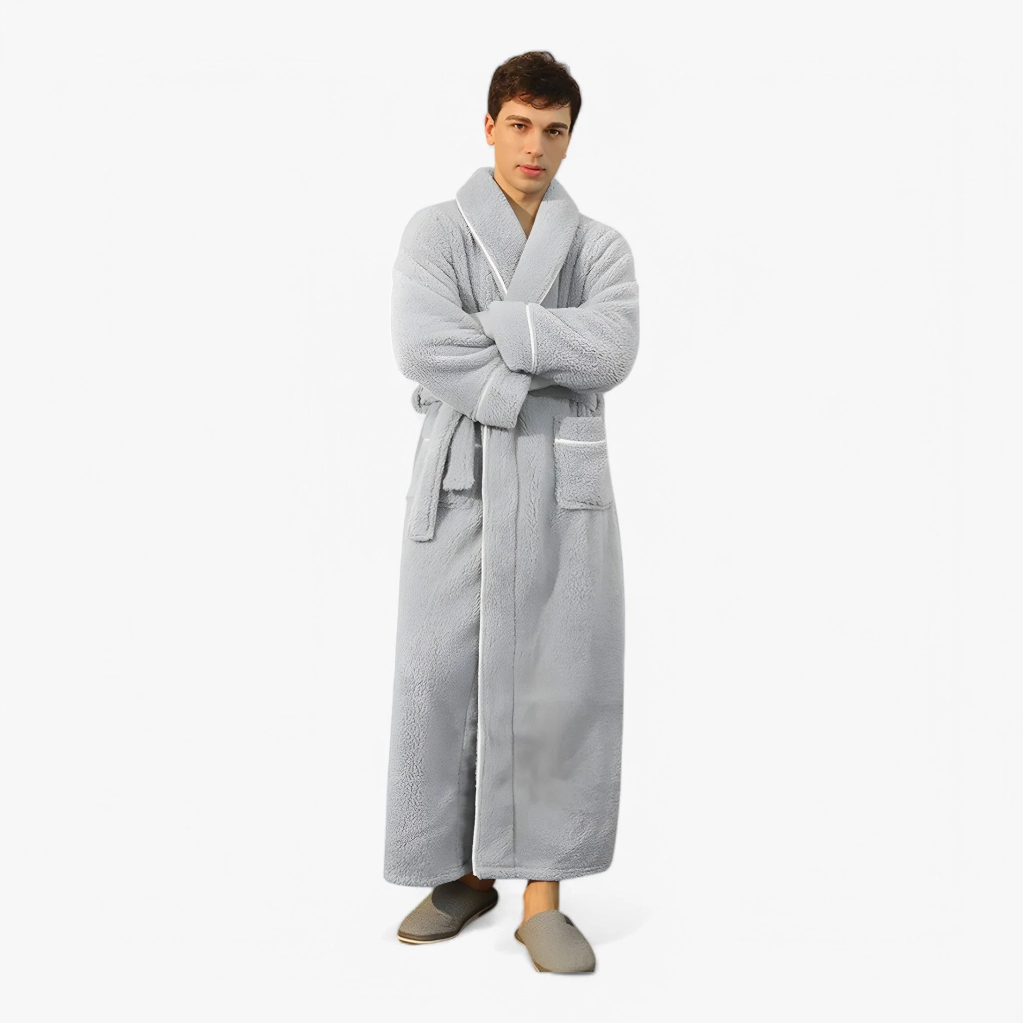 Peignoir de bain long portefeuille unisexe avec ceinture & poches - Image 19