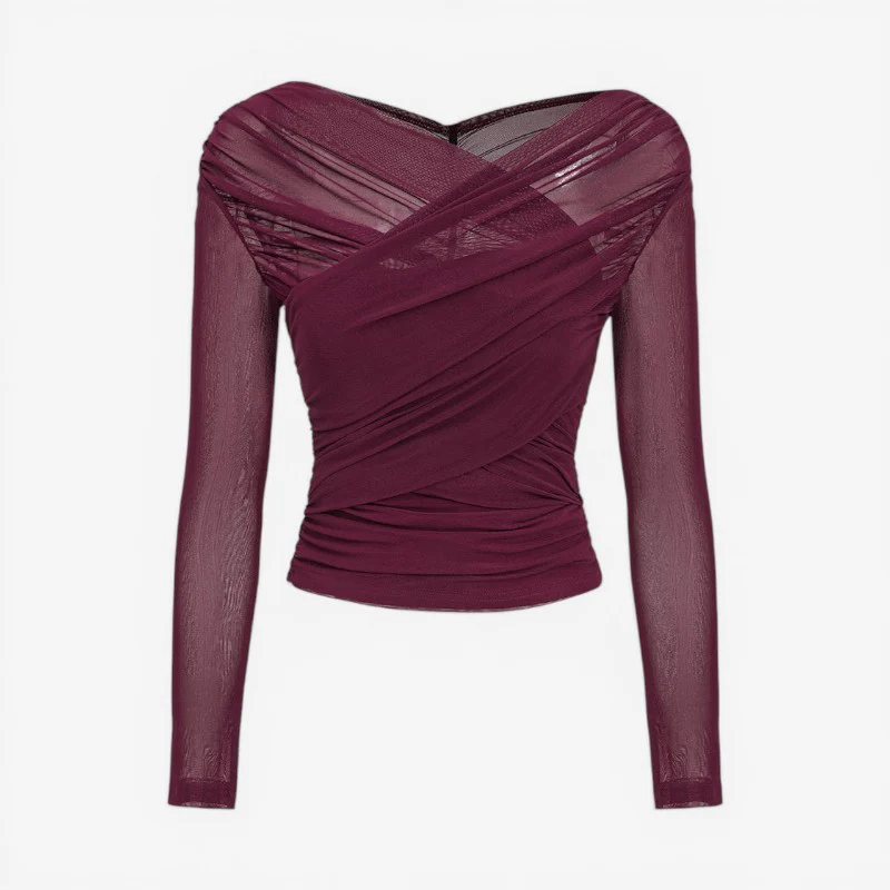 Crop top femme à manches longues