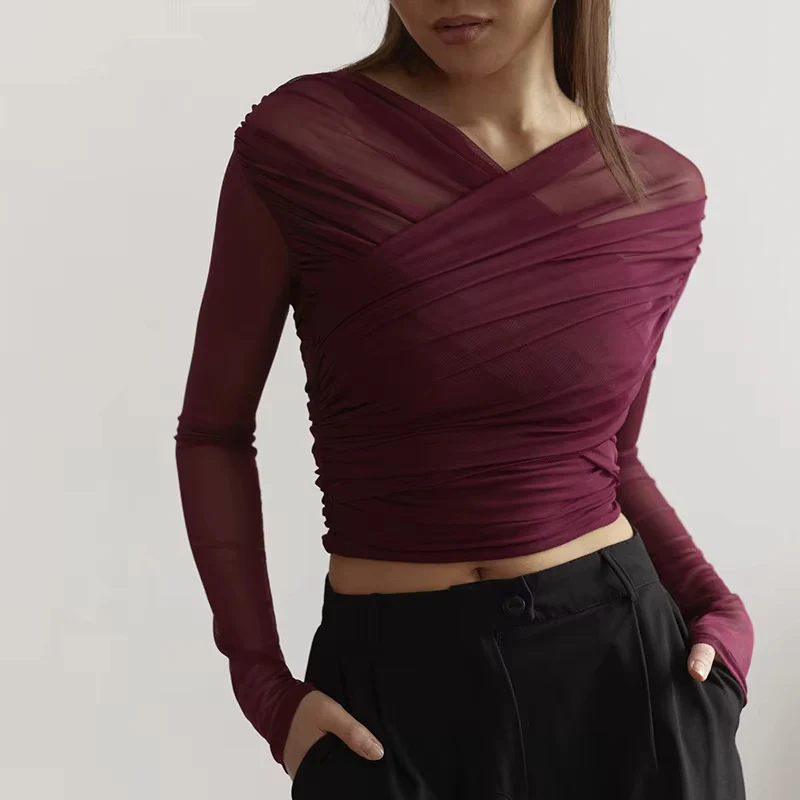 Crop top femme à manches longues - Image 3