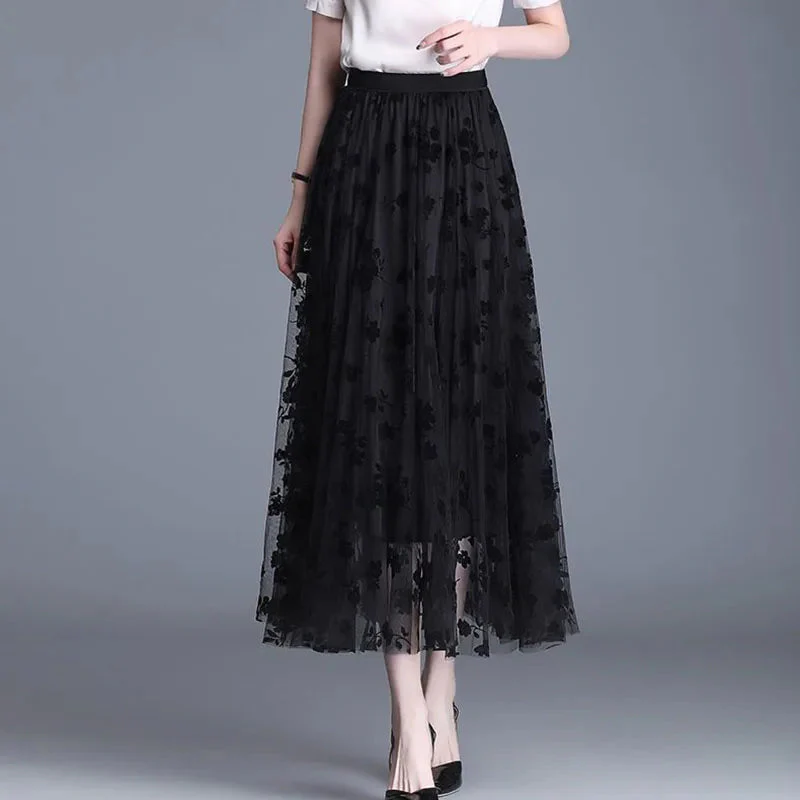 Jupe midi femme motif floral