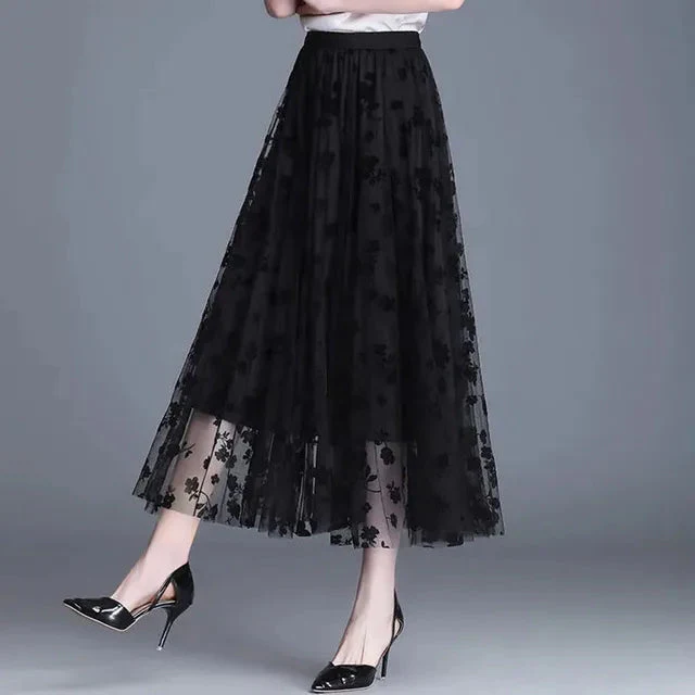 Jupe midi femme motif floral - Image 6