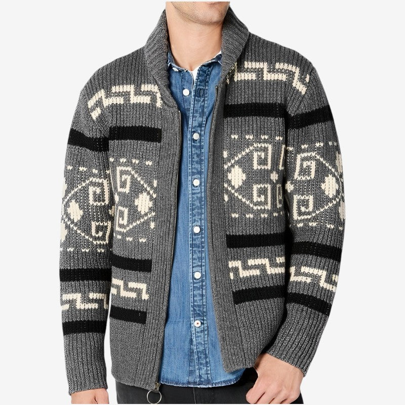 Cardigan homme manches longues col montant - Image 2