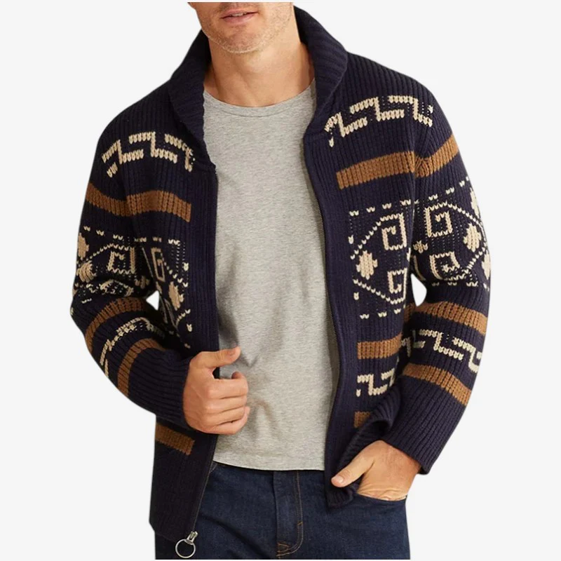 Cardigan homme manches longues col montant - Image 3