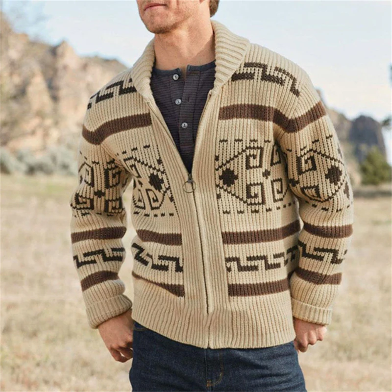 Cardigan homme manches longues col montant - Image 5