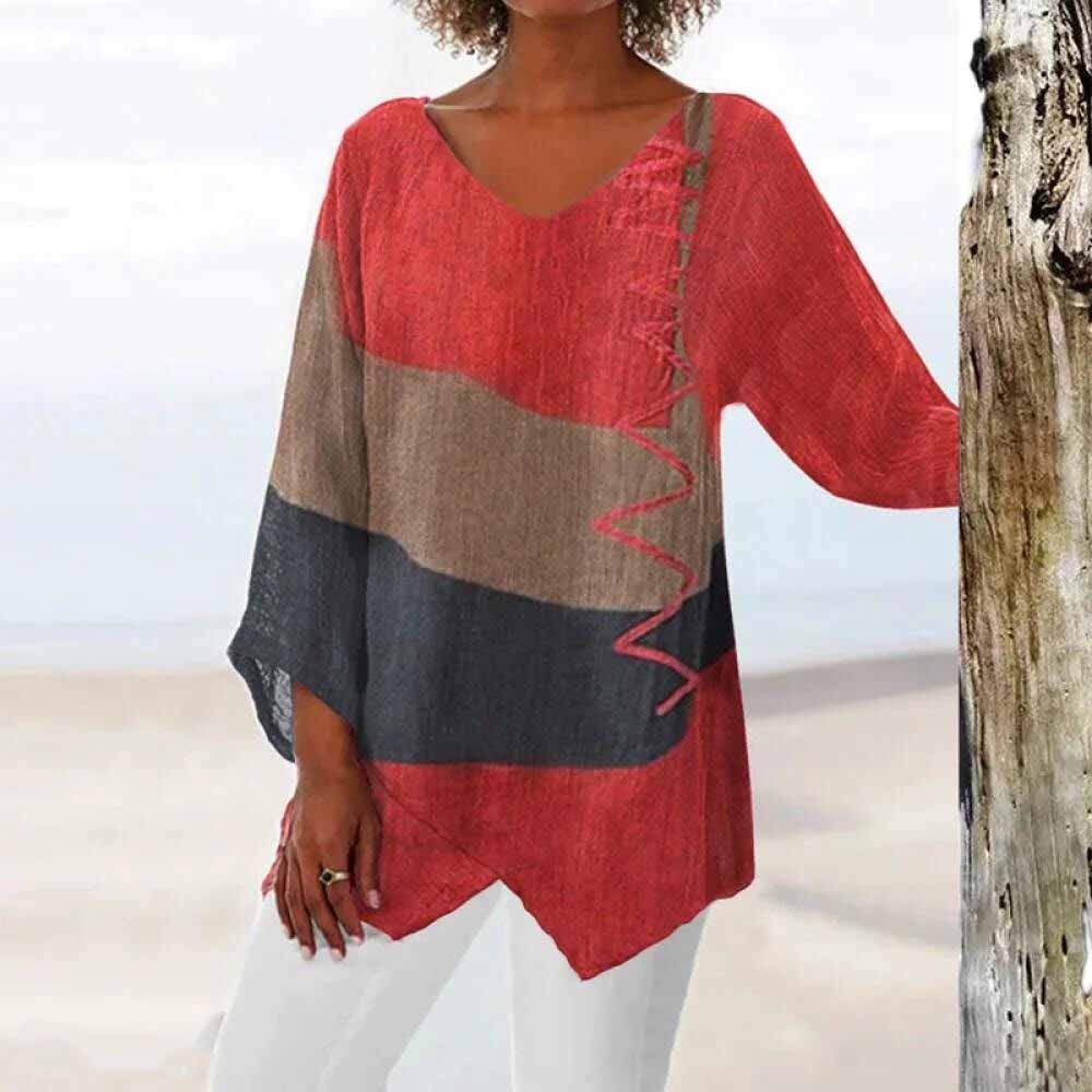 Delia - Chemise imprimée col en V