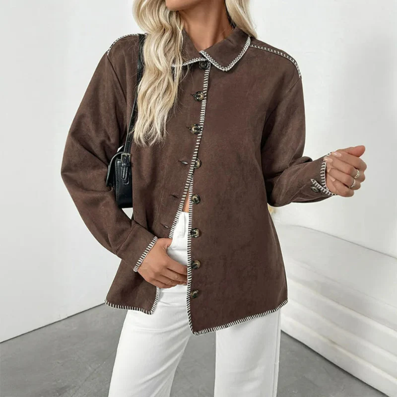 Denise – Veste à manches longues boutonnée avec col - Image 2