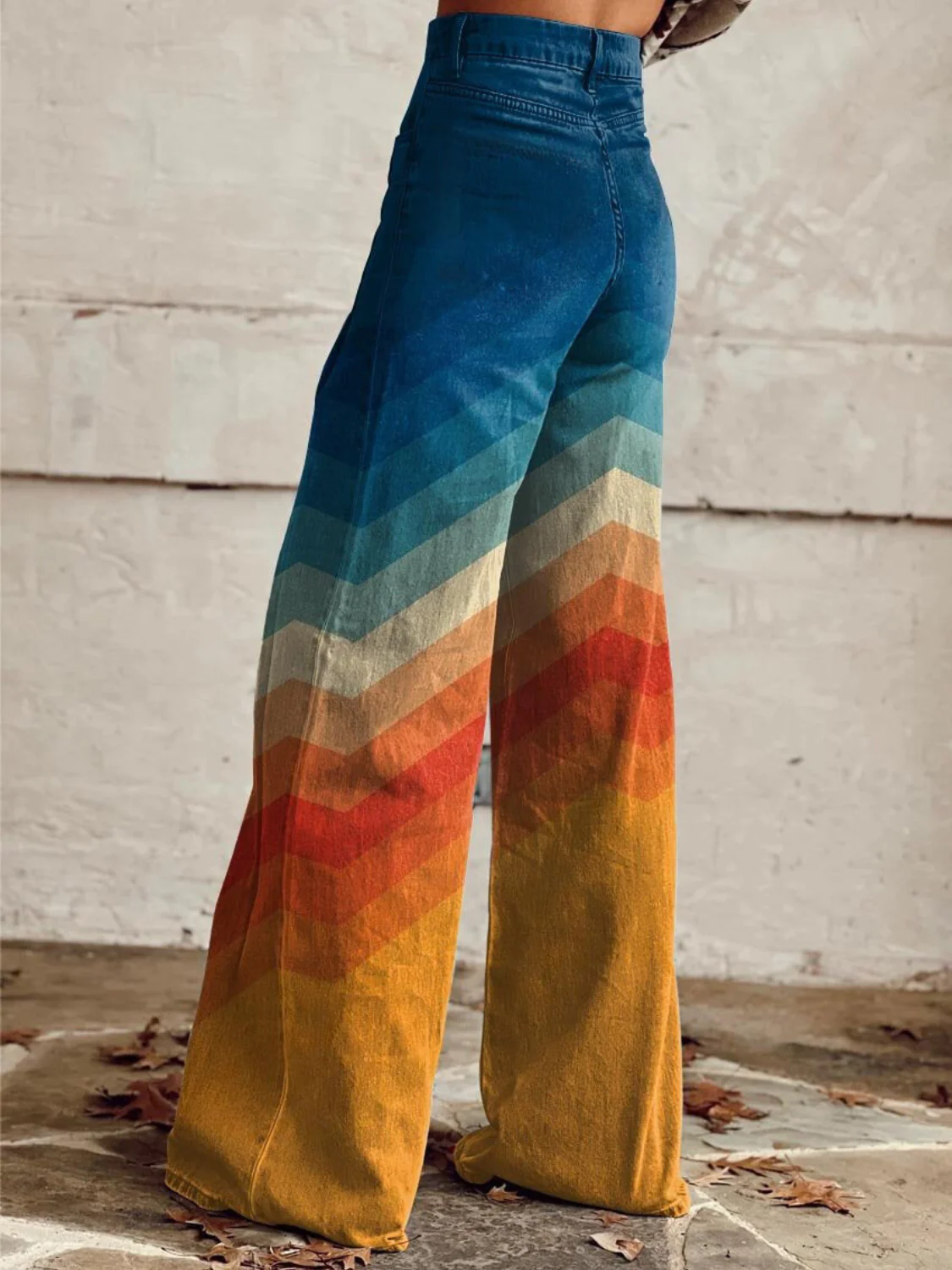 Pantalon large et audacieux avec motif zigzag rétro - Image 2