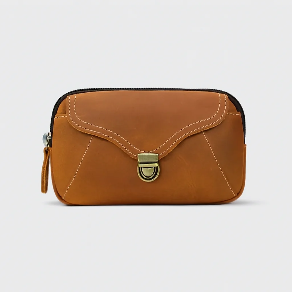 Sac banane en cuir grande capacité avec poche zippée