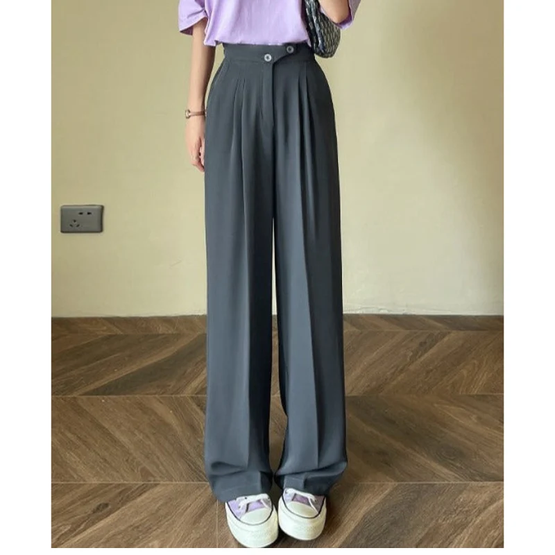 Pantalon Taille Haute Élégant au Design Classique à Jambe Droite - Image 2