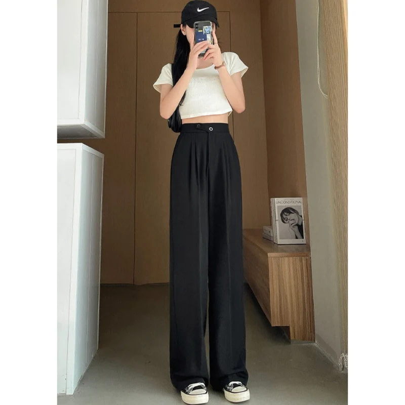 Pantalon Taille Haute Élégant au Design Classique à Jambe Droite - Image 6