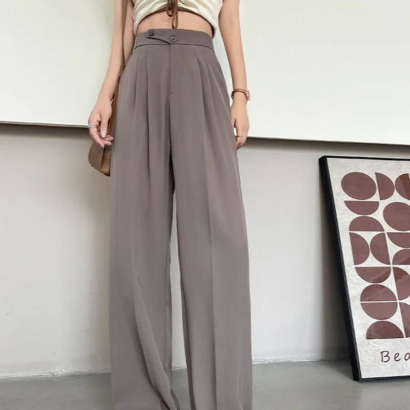 Pantalon Taille Haute Élégant au Design Classique à Jambe Droite - Image 7