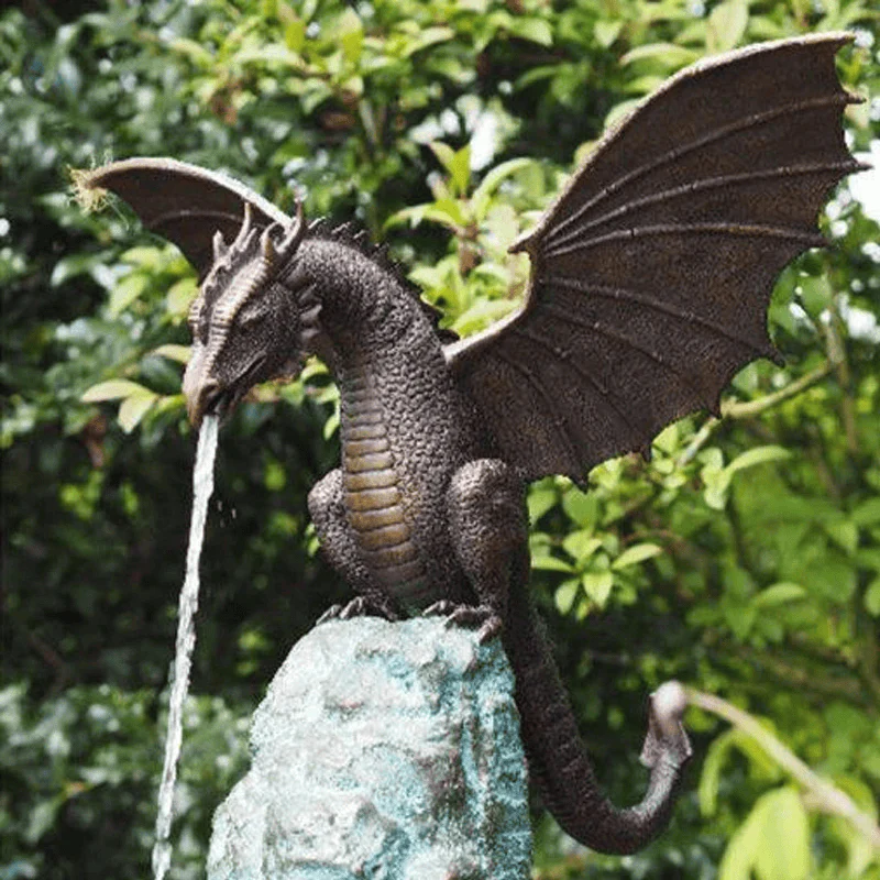 Fontaine de jardin dragon avec effet flammes LED - Image 4