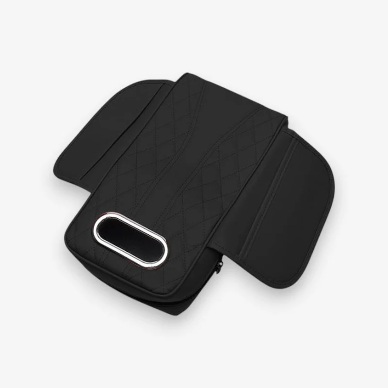 Coussin d’accoudoir voiture en cuir avec rangement mouchoirs