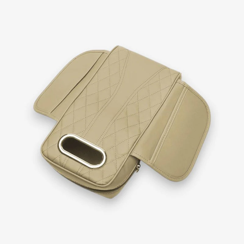 Coussin d’accoudoir voiture en cuir avec rangement mouchoirs - Image 3
