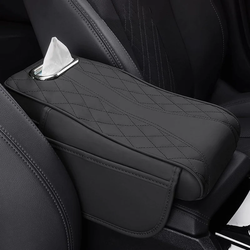 Coussin d’accoudoir voiture en cuir avec rangement mouchoirs - Image 5