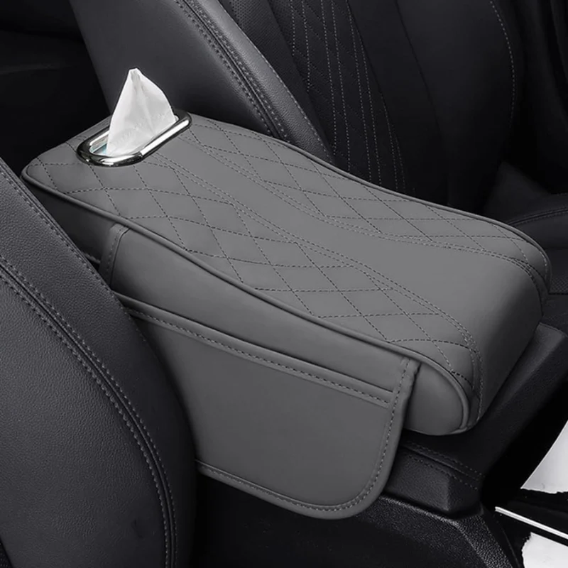 Coussin d’accoudoir voiture en cuir avec rangement mouchoirs - Image 6