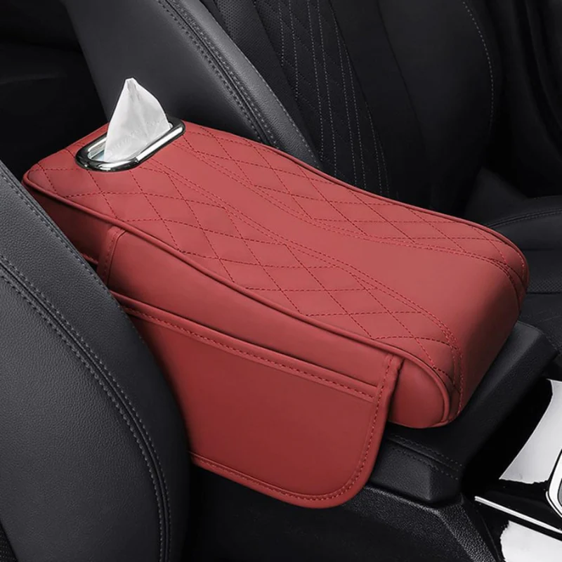 Coussin d’accoudoir voiture en cuir avec rangement mouchoirs - Image 7