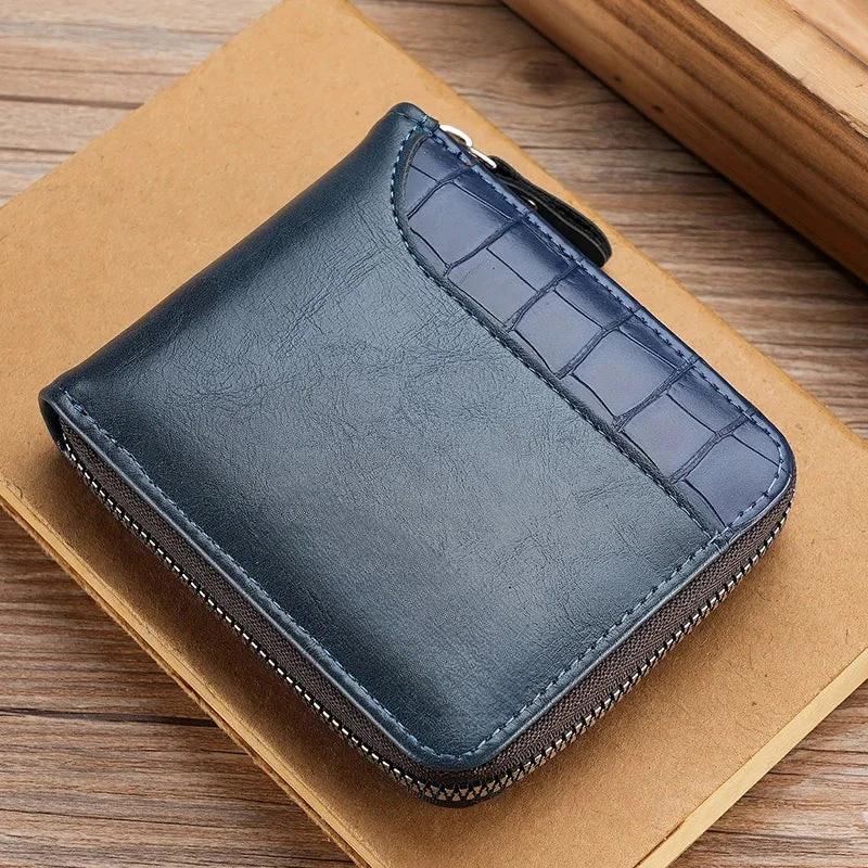 Portefeuille en cuir compact avec ouverture zippée - Image 6