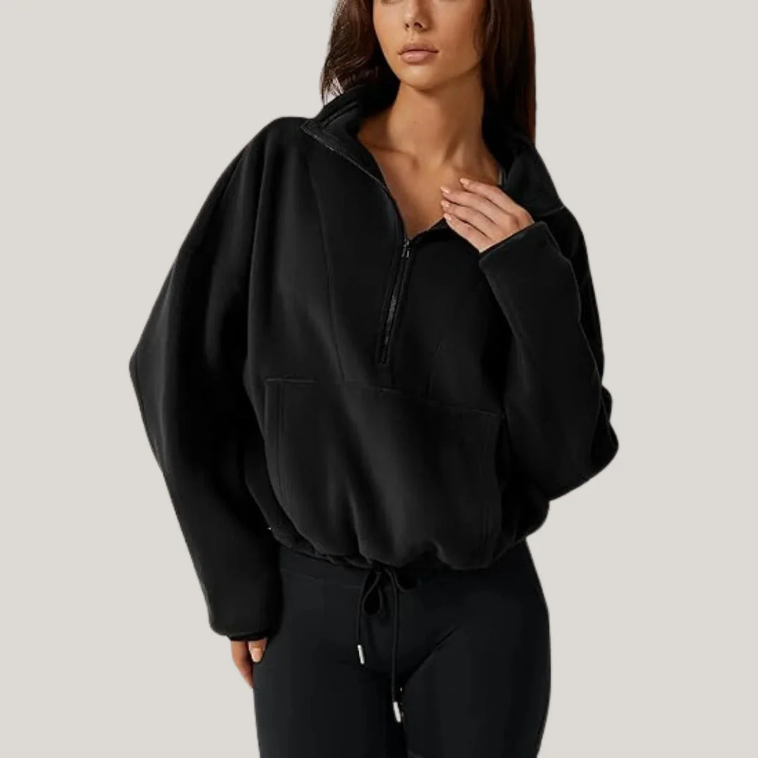 Sweat-shirt demi-zip en tissu sherpa - Image 2