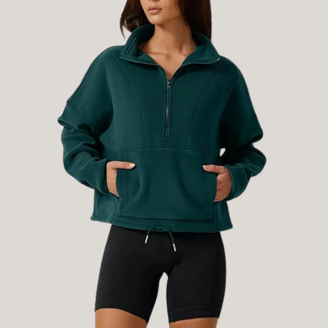 Sweat-shirt demi-zip en tissu sherpa - Image 3