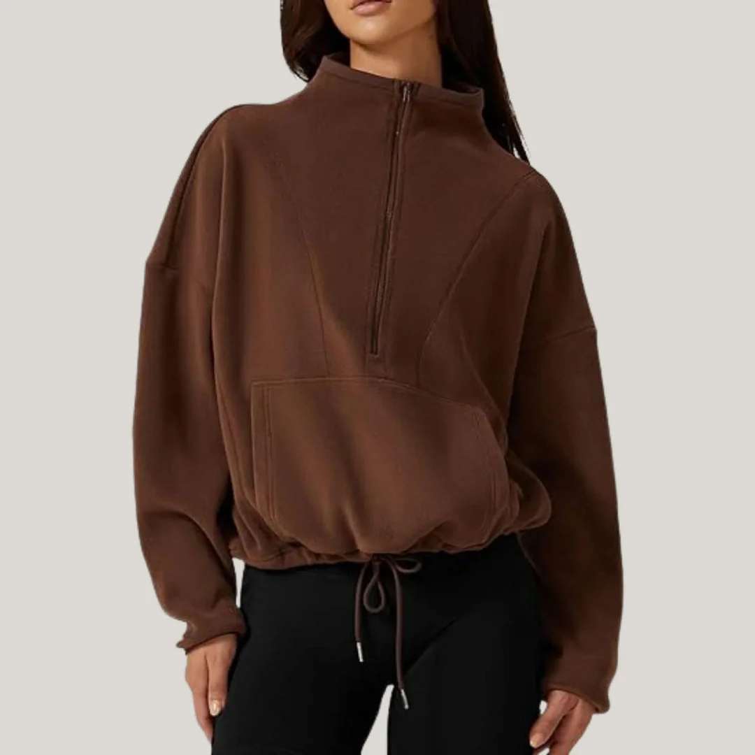 Sweat-shirt demi-zip en tissu sherpa - Image 4