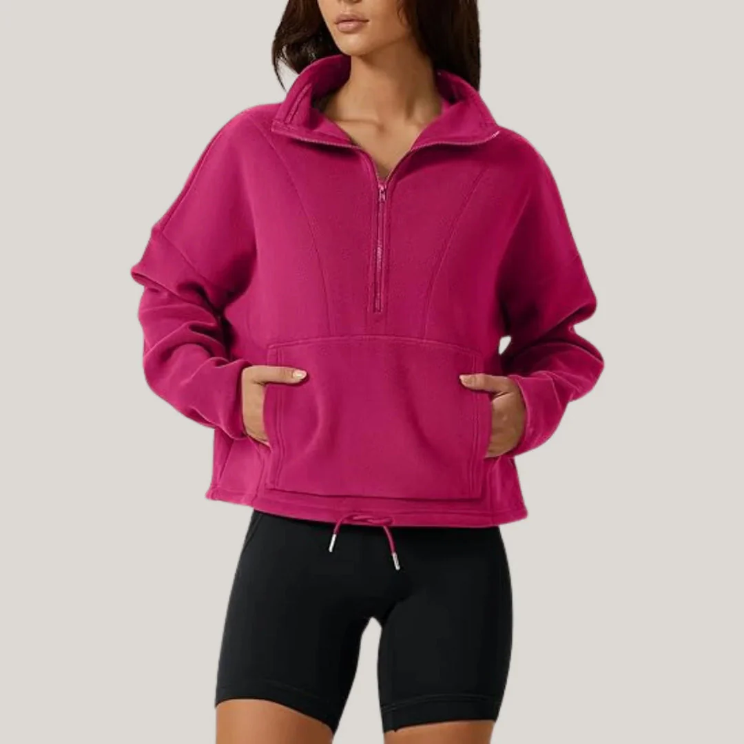 Sweat-shirt demi-zip en tissu sherpa - Image 6