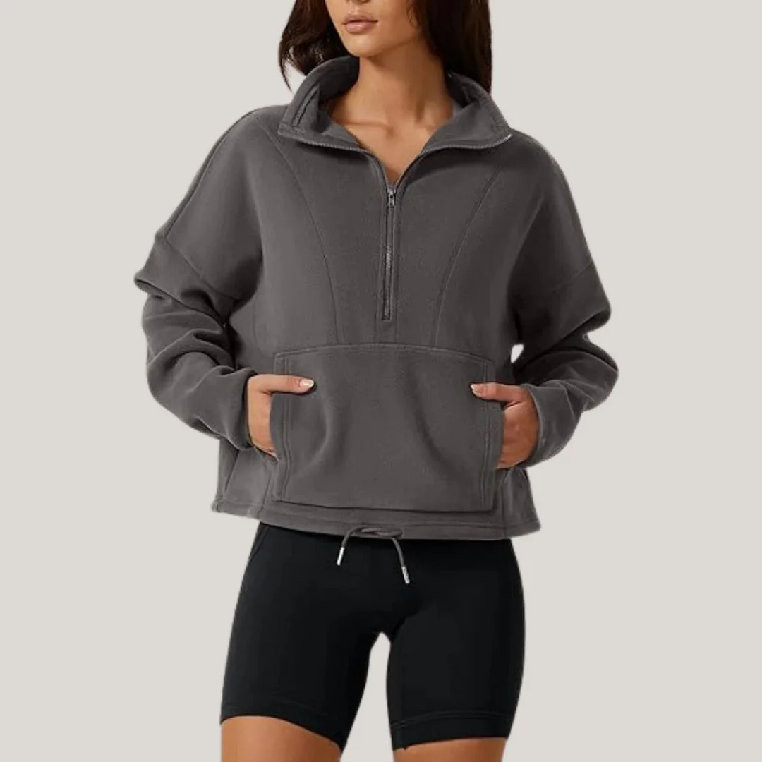 Sweat-shirt demi-zip en tissu sherpa - Image 7