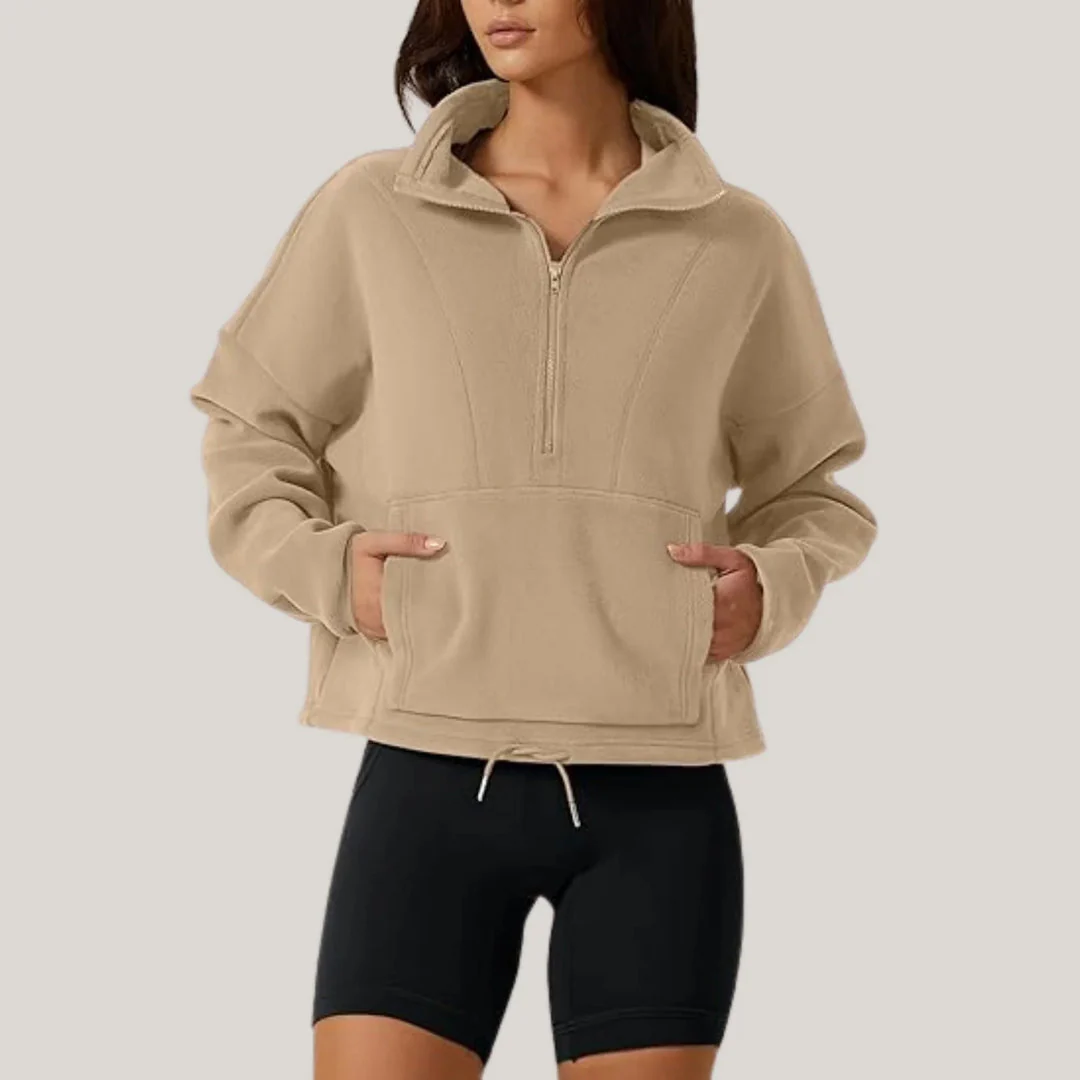 Sweat-shirt demi-zip en tissu sherpa - Image 8