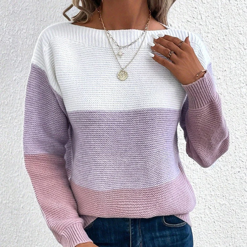 Pull femme imprimé col rond coupe ample - Image 8