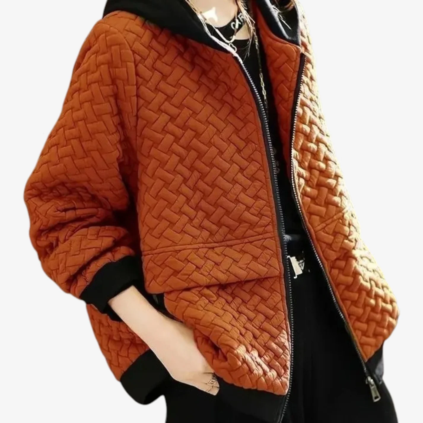 Veste à capuche zippée femme manches longues - Image 2