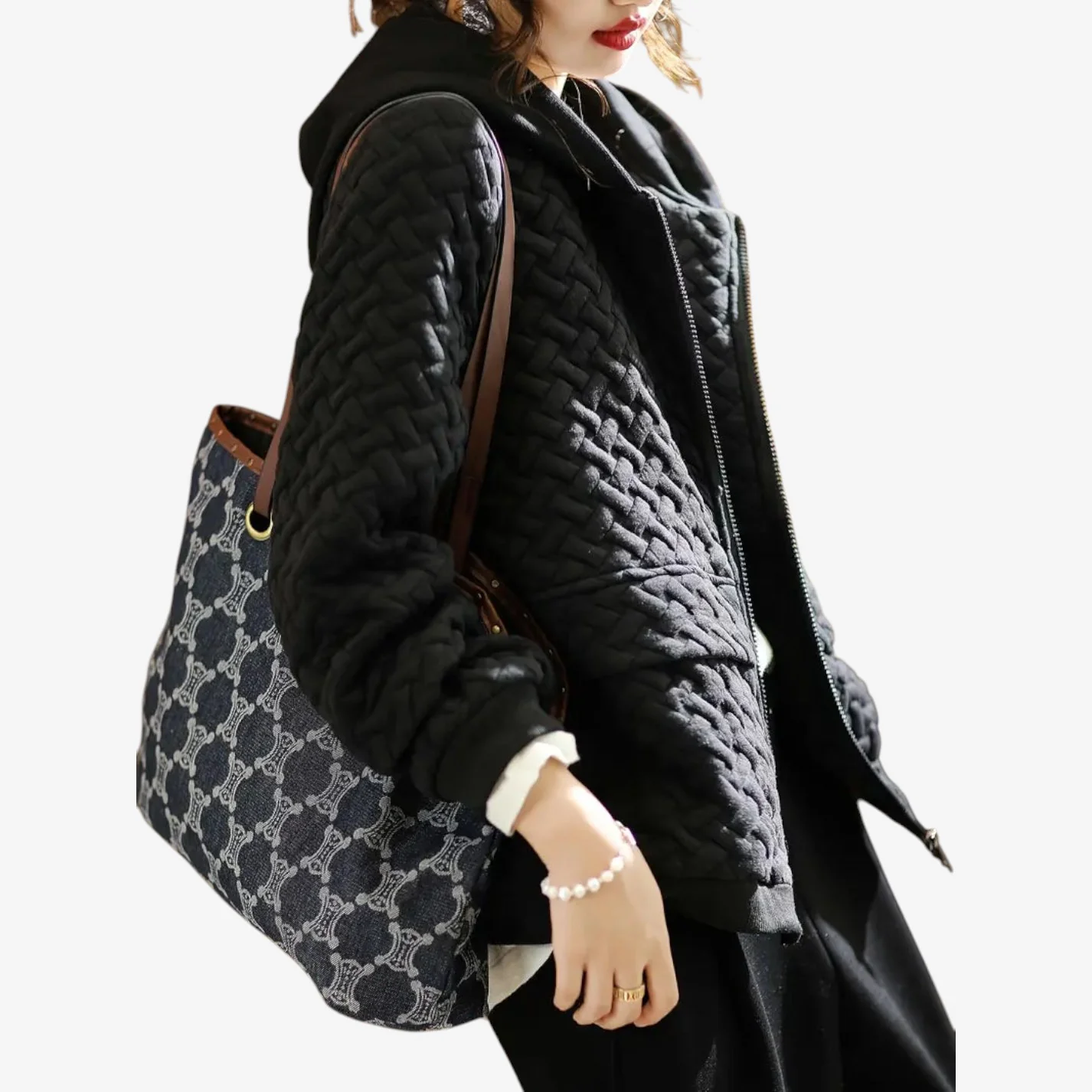 Veste à capuche zippée femme manches longues - Image 3