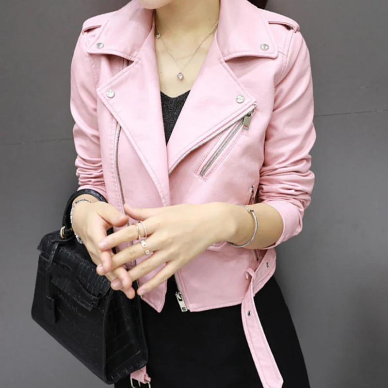 Veste zippée en cuir manches longues - Image 6