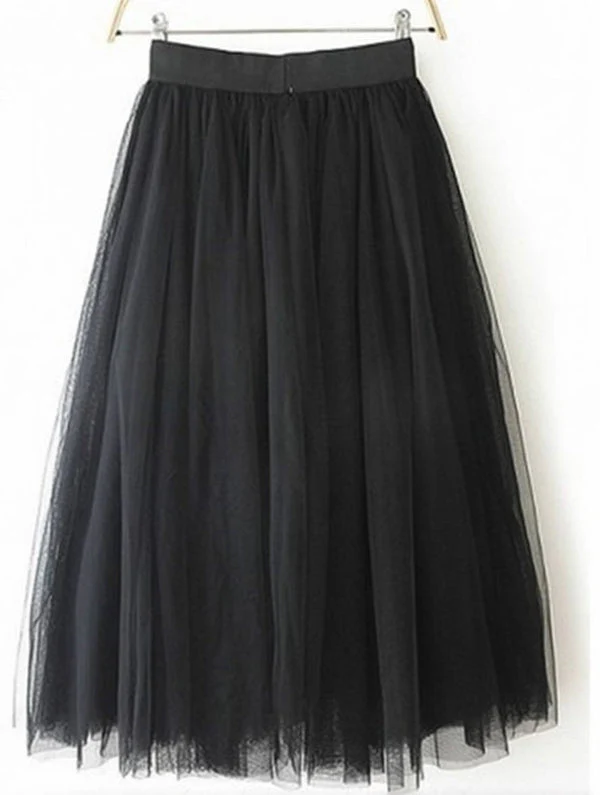 Jupe tutu Elena mi-longue en tulle noir