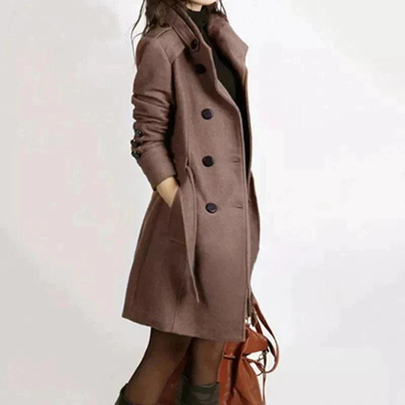 Elena - Manteau long femme ceinturé Silhouette flatteuse, style chic - Image 2
