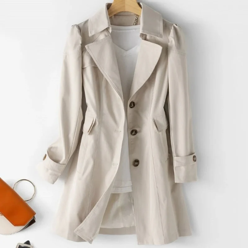 Trench-coat femme élégant boutonné - Image 2