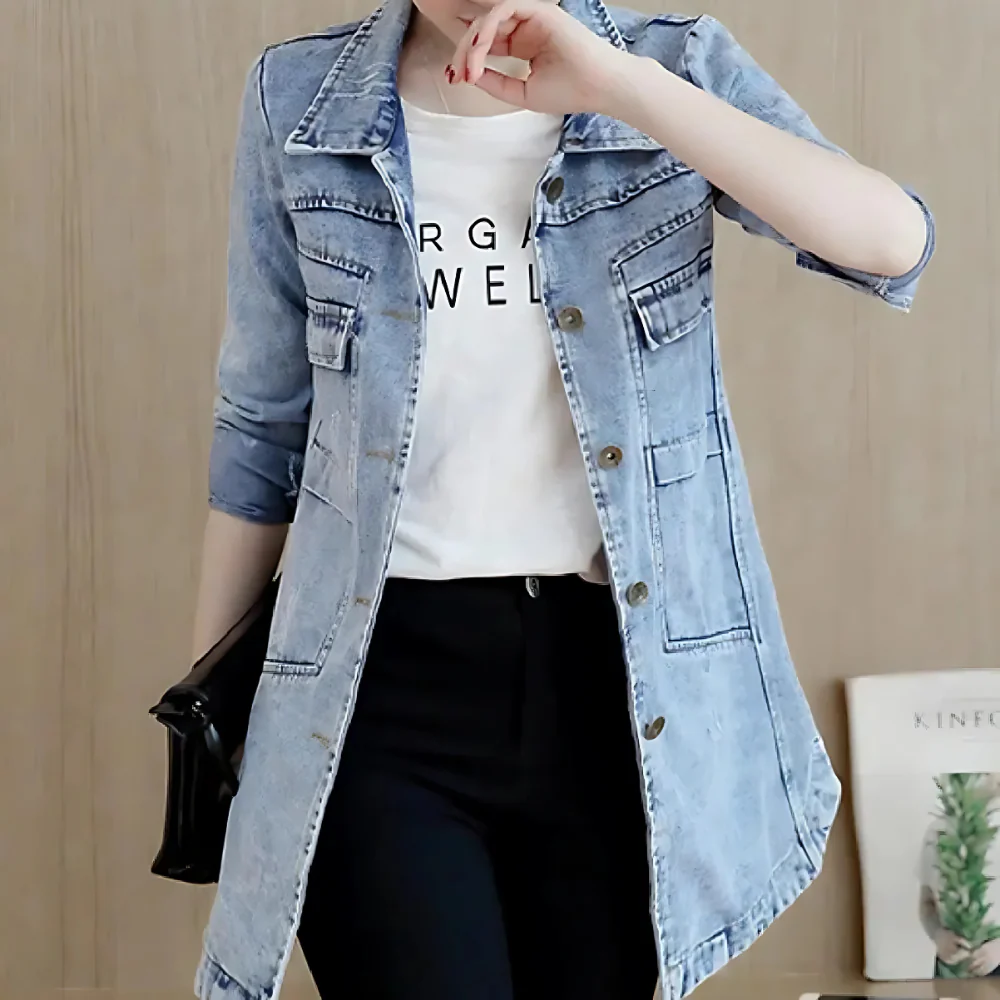 Veste Tendance à Manches Longues et Poches Multiples - Image 3