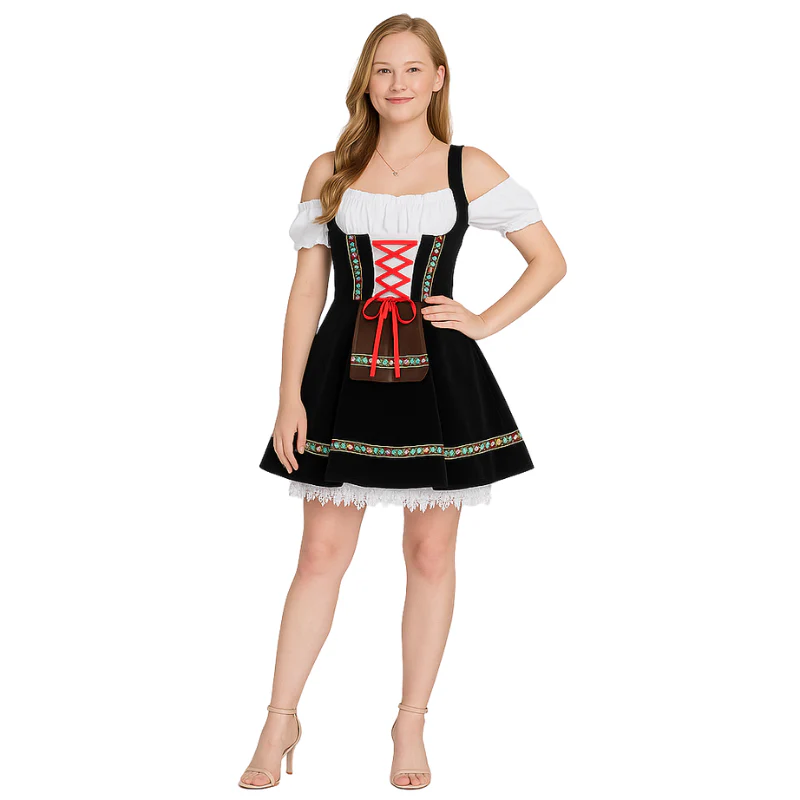 Robe style soubrette à manches courtes avec encolure carrée