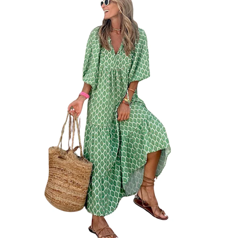 Robe longue maxi à manches courtes - Image 3